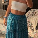 Boutique Long Flowy Maxi Skirt Blue Photo 0