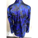 T Tahari Ladies  Small Royal Blue Floral Long Sleeve Blouse Photo 2