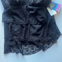 NWT Swim Solutions Triple Tier Tankini Top Black Crochet Size 10 NEW Photo 2