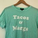 Wildfox NEW NWT  Happy Hour Tee Aqua Blue Green Tacos Margs Graphic Short Sleeve Photo 2