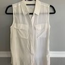 Equipment Sleeveless Slim Signature Button Silk Top Small Photo 4