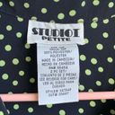 Studio I  Petite Sleeveless Collared Shirt Dress (14P) Green Polka Dot Photo 4