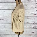 Dress Barn  Shawl Collar Cuffed Dolman Cap Sleeve Open Front Cardigan Tan Small Photo 2