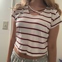 New Look White and red crop top T-shirt size 8 Photo 1