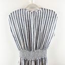 Rails  Ashlyn Rio Striped Cap Sleeve Smocked Tie Neck Midi Dress Blue White XS Photo 16