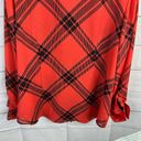 Coldwater Creek  Womens size XL P Button Up Plaid Long Sleeve Blouse Shirt Red Photo 5