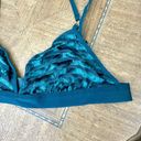 Aerie  NWT Deep Forest Green Velvet Stripe Triangle Bralette Medium Photo 4