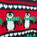 Holiday Time Holiday Christmas Sweater Women’s Medium Reindeer Penguins Trees Snowflakes Photo 2