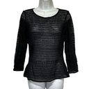 Natori josie  black lace long sleeve top Size M Photo 0