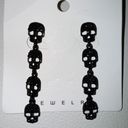 (FREE W ANY PURCHASE) NWT Black Bedazzled Skull Earrings Photo 0