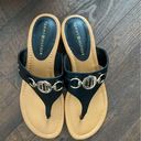 Tommy Hilfiger Sandals Black & Gold Size 8 1/2 Photo 0