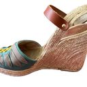 Anthropologie  Paloma Barcelo Teal Shoelace Wedge Espadrilles Size 9‎ Photo 2