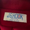 Vintage J.G. Hook Red 100% Pure Wool Peacoat With Gold Chain Accent Size M Photo 3