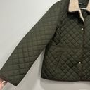 Lauren Ralph Lauren Womens Jacket XL Green Quilted Puffer Button Faux Fur Collar Photo 5