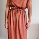 Dress Forum Los Angeles high neck Satin midi terracotta dress Photo 0