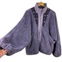 Free People Movement  Wild and Free Purple Fleece Zip Jacket Oversized Size Small Photo 4