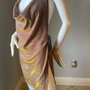 SheIn Sexy Draped Backless Split Hem Metallic Halter Dress size Large  New with tags  Slit on the sides  Stretchy  Measurements are provided in pictures Photo 8