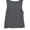 Talbots  Size Medium Petite Tank Black White Striped Pima Cotton Soft Sleeveless Photo 1