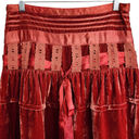 American Vintage Vintage AZ Well Red Velvet Tiered High Waisted Midi Skirt S Photo 1