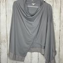 Loft Lounge gray drape wrap sweatshirt EUC Photo 2