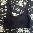 Good American  Black Denim Light Compression Bra | Size 1 Photo 5