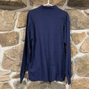 Vintage Navy Blue Embroidered Advertisement Long Sleeve Turtleneck Tee Size L Photo 4