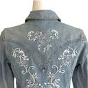 Coldwater Creek  Jean Jacket Light Wash Distressed White Embroidered Denim  4P Photo 5