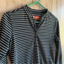 The Moon Simms Women's Drifter Henley Stripe Dark Sleeve Large Photo 2