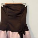 Jessica McClintock Y2K  brown and pink satin strapless fit and flare dress Size 8 Photo 2