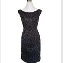 W By Worth  3D Roses Sleeveless Sheath Dress Bateau Neck Textured Lined Black 2 Photo 9