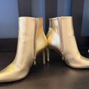 Lulus  Selenah Gold High Heel Booties Women’s Size 7.5 Photo 2