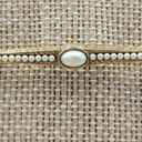 The Bar Vintage Faux Pearl Brooch Pin Gold Tone Victorian Revival Art Deco Photo 4