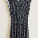 White House | Black Market WHBM Size Small Sleeveless Black/White Print‎ Flared Stretch Dress Drawstring Photo 1