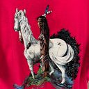 The Vintage Shop Vintage 80s Pink Indigenous Native American Woman White Horse Single Stitch Tee Photo 1