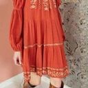 Ulla Johnson  Cere Rust Red Hand Embroidered Embellished Sequin Beaded Dress Sz 2 Photo 0