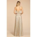 Hayley Paige Occasions  Women's Gold Metallic Bridesmaid Gown Dress Size 10, 5953 Photo 1