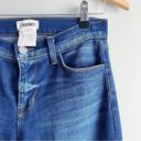 L'Agence L’Agence Mid-Rise Cropped Tapered Leg Distressed Jeans in Blue Denim, Size 24 Photo 4