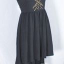 Bongo Black Open Back High Low Dress with Gold Pyramid Spike Detailing Size Medium Photo 1