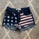 EXPRESS DIY American Flag Painted Short Shorts Photo 0