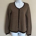 Herman Geist  Houndstooth Button Front Cardigan Sweater Long Sleeve Women’s Small Photo 4