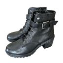 Zodiac  Gemma black leather combat boots Size 9.5 Photo 4