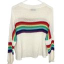 Wooden Ships  lightweight white sweater NWOT rainbow stripes Photo 4