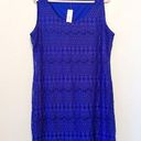 Tiana B  Dress Blue Embroidered Lace Scoop Neck Shift Dress Sz XXL NWT Photo 0