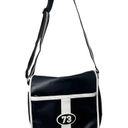 Roots  Black with White Piping Flap Messenger Crossbody - Medium Size Photo 0