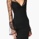 ALC Frank A. L. C Black Lace Long Sleeve Pencil Dress with bell sleeves Photo 4