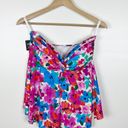 Twisted NWT Swim Solutions  Bandeau Tankini‎ Top in Primavera Floral Pink Photo 1