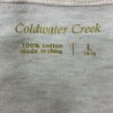 Coldwater Creek  Three Quarter Sleeve Oatmeal Autumn Flock Tee Size Large Photo 9