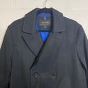 Banana Republic Black Blue Liner Double Breasted Peacoat Trench Coat Size Large Photo 1