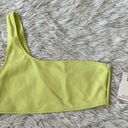 Good American  Scuba Hot Shoulder Bikini Top in Key lime001 size 2/Medium Photo 4