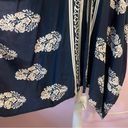 Boho Floral Navy Kimono Longline Open Front Poncho Shawl Medium Photo 6